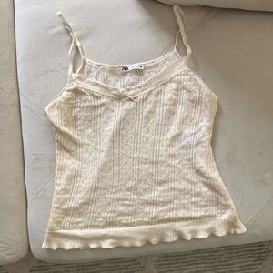 Zara Ivory Lace Detail Camisole